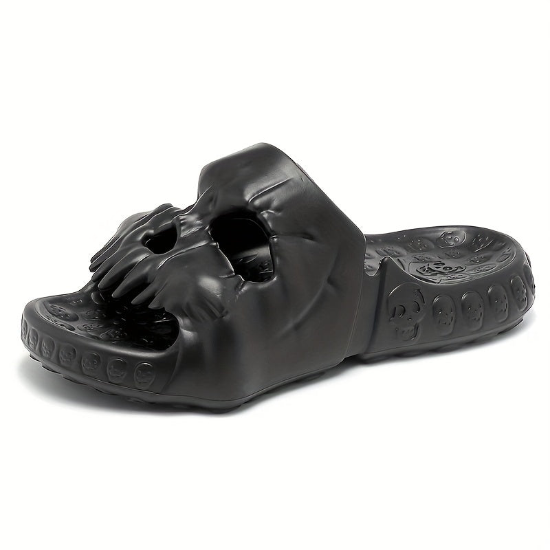 Men's Skull Non Slip Slides, Quick Drying