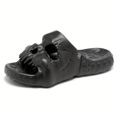 Men's Skull Non Slip Slides, Quick Drying