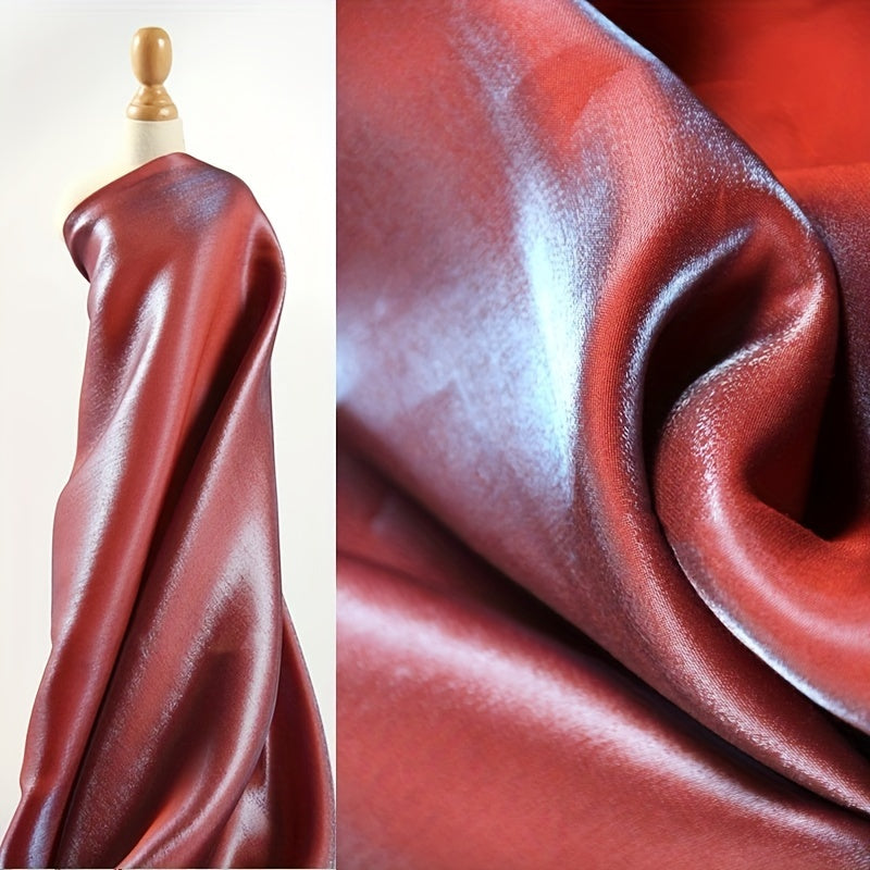 Dark Red Gradient Glass Silk Cotton Fabric Smooth Draping Shirt Dress DIY
