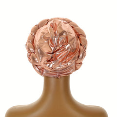 Champagne Hot Stamping Turban Cap Elastic Braided Pre tied Head Wrap