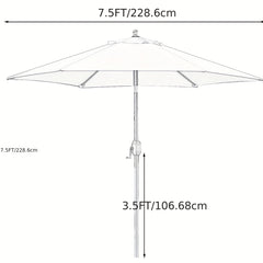 7.5ft Patio Umbrella Outdoor Table Market Umbrella Tan