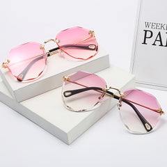 Multicolor Frameless Metal Gradient Sunglasses With Case