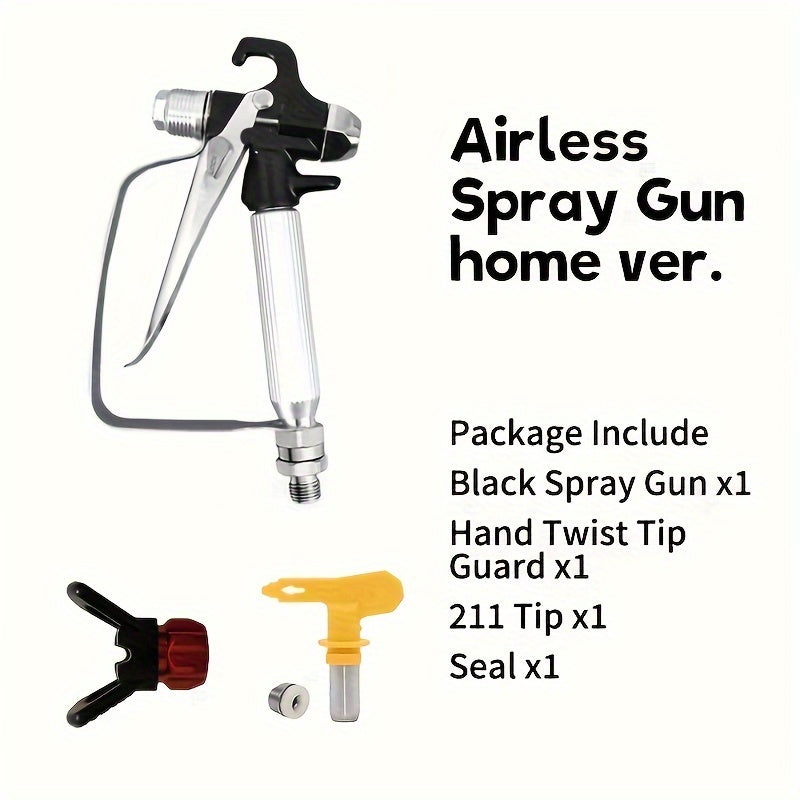 3pcs Airless Paint Spray Gun w/ Nozzle & Swivel Joint