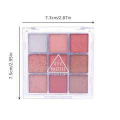 9-Color Eyeshadow Palette with Eyeliner and Brush Set