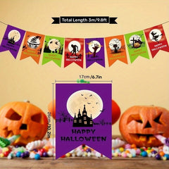 Halloween Letter & Animal Print Banner Skull Spooky Spider Party Decor