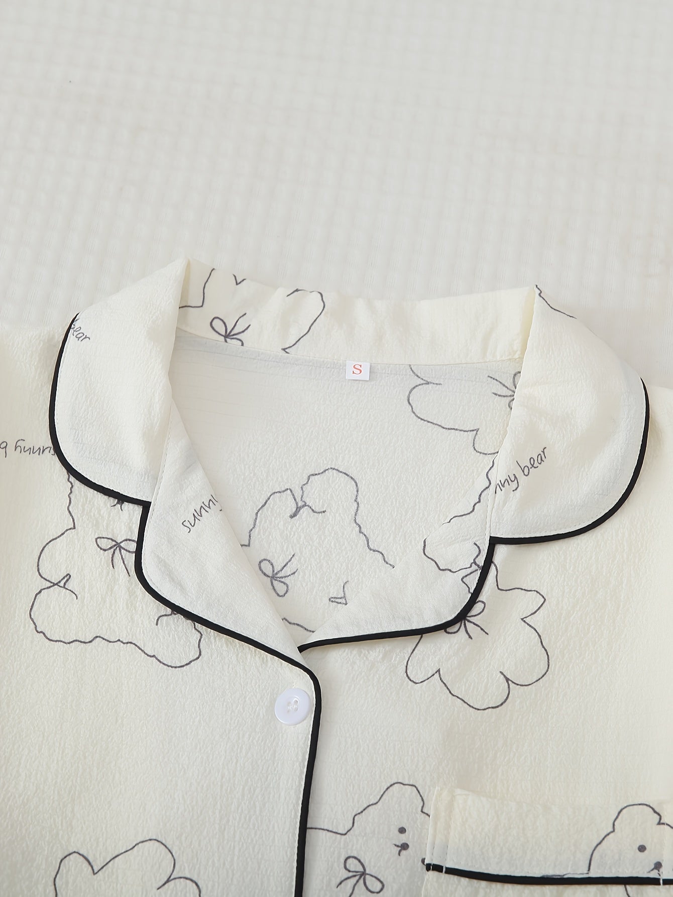 Bear Print Pajama Set Long Sleeve Top & Pants