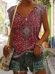 Floral Print Tank Top Summer Sleeveless Casual Top