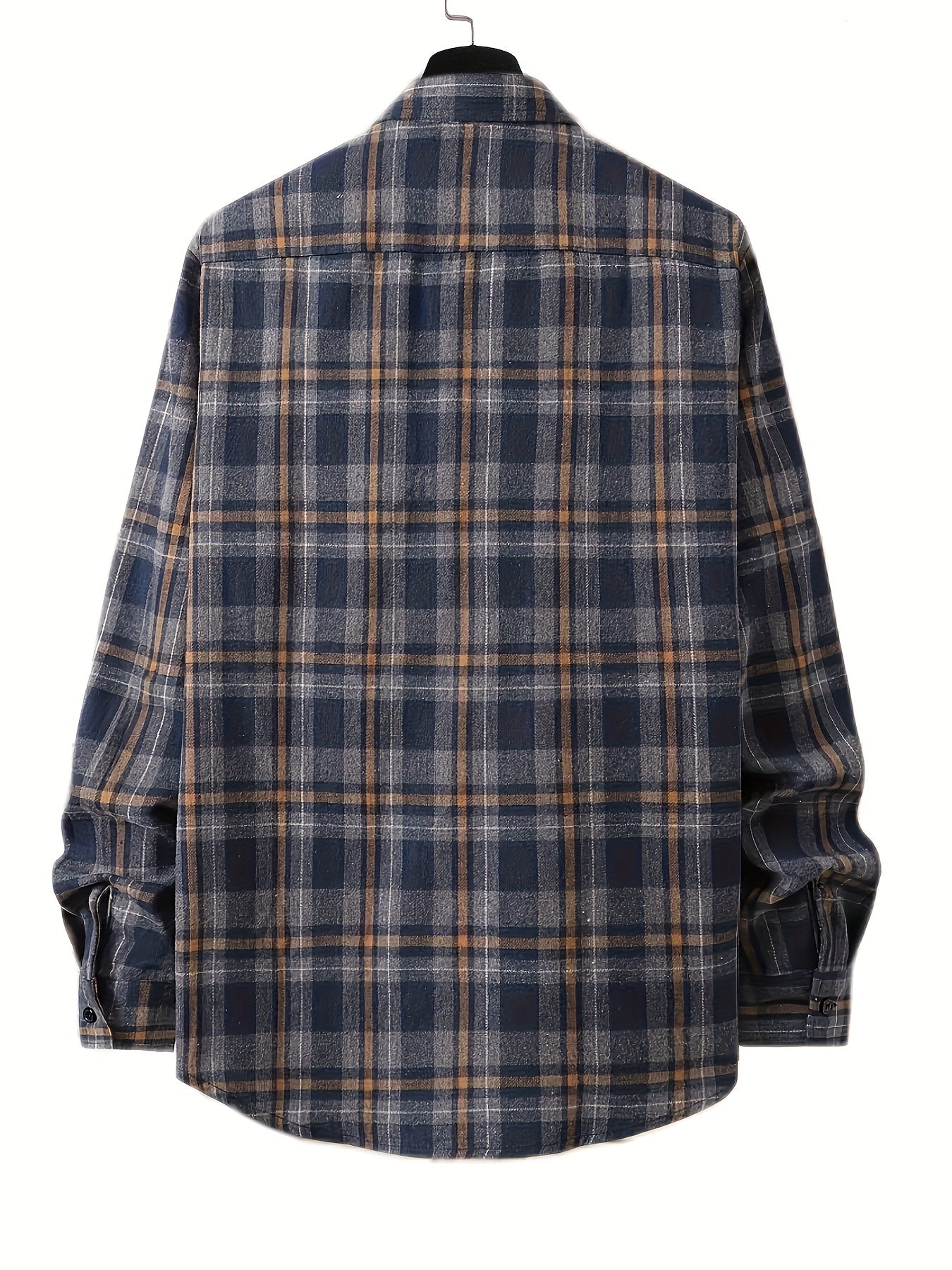 Men's Plaid Long Sleeve Shirt for Spring Autumn