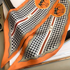 Houndstooth Print Skinny Scarf Neck Tie Bag Wrap Hair Ribbon Scarves