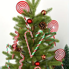 12pcs Christmas Crutch Tree Hanging Decoration Wavy Candy Toy Bundle