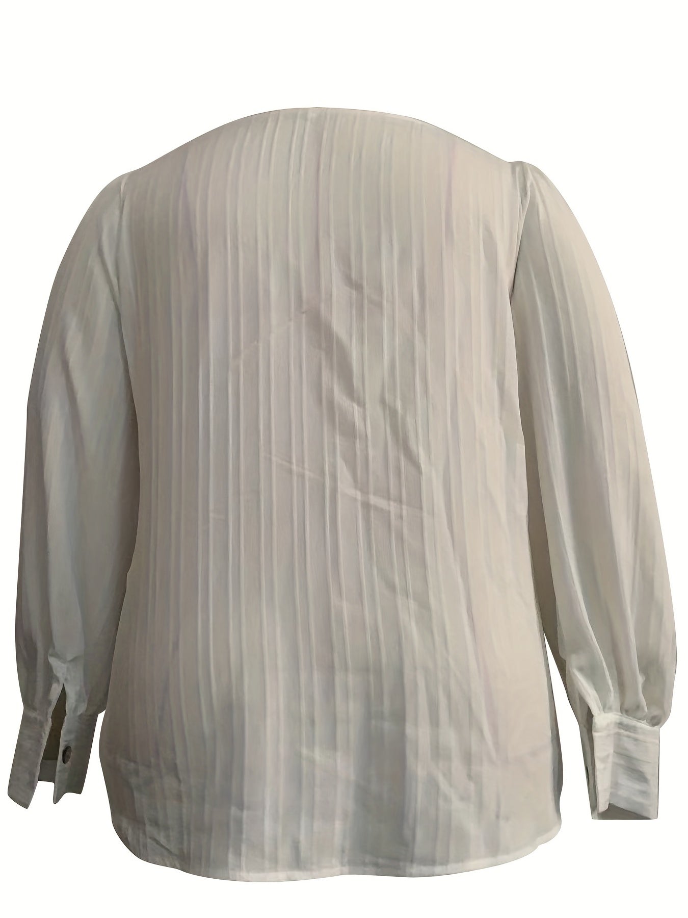Casual Blouse Long Sleeve Button Decor Irregular Neck Top
