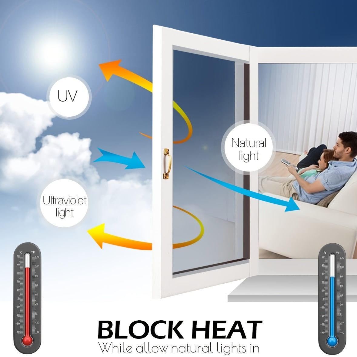 One Way Mirror Window Film Privacy UV Block Tint