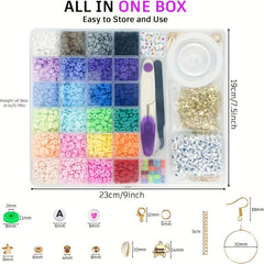 6000pcs Clay Beads Set 24 Colors Polymer Beads