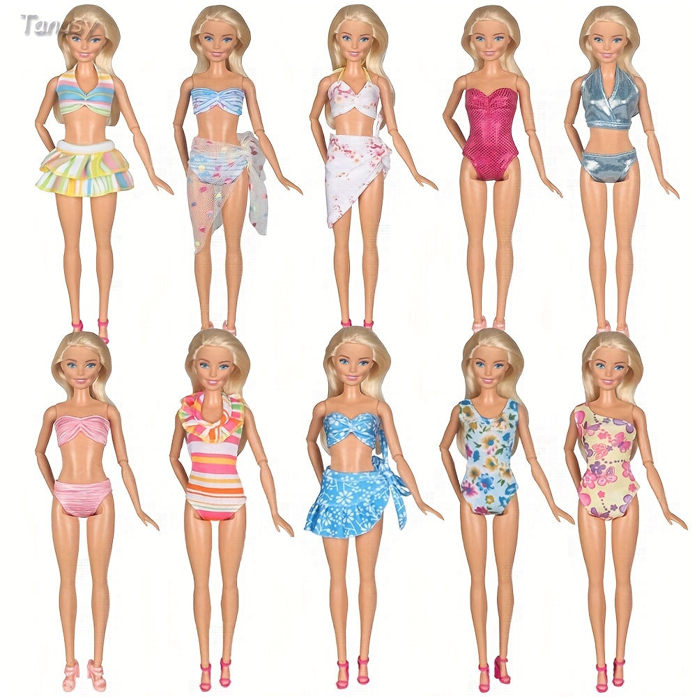 5 Sets Doll Swimsuits Bathing Suits Beach Bikini Clothes For 29 21 Cm Girl Doll