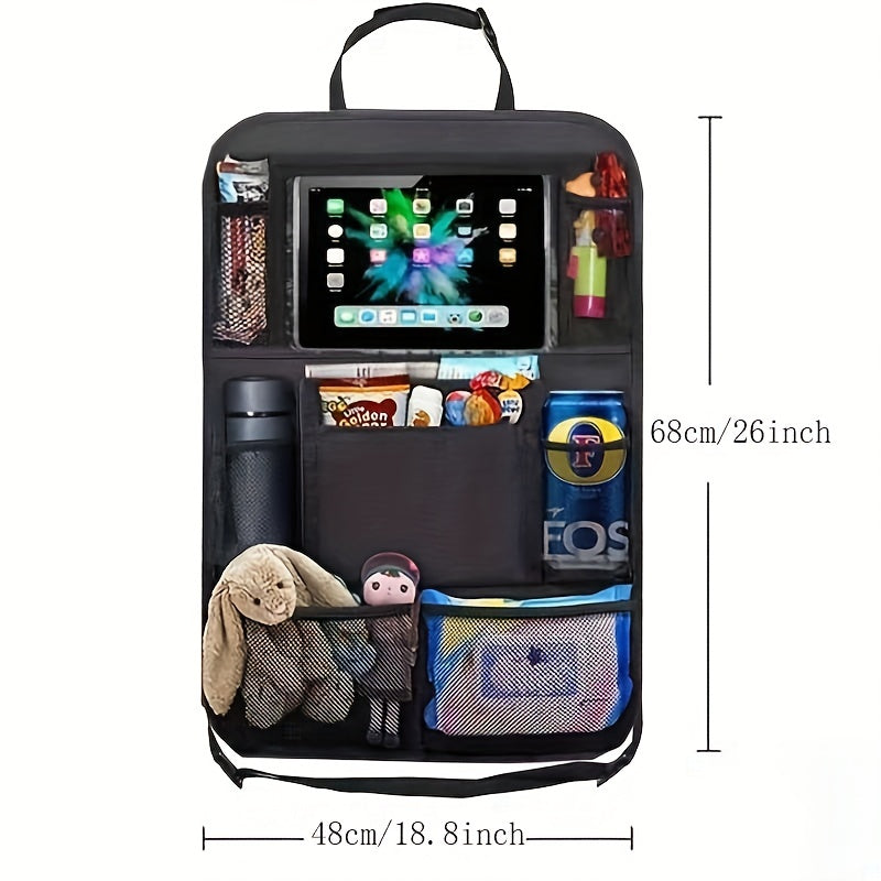 2pcs Car Backseat Storage Bags with 9 Pockets 600D Oxford Material