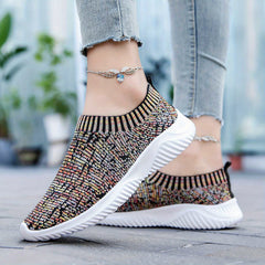 Women's Knit Sock Shoes Slip On Low Top Sports Shoes