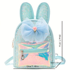 Kids Sequins Long Ears Bow Backpack