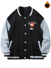 Life Is Palm Print Men's Casual Baseball Jacket