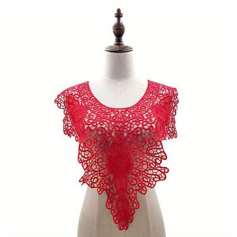 1pc Flower Embroidery Lace Fabric Trim Ribbon DIY Sewing Bridal Applique Collar