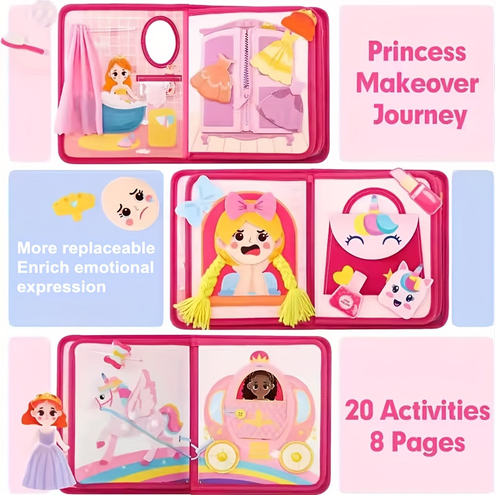 Baby Busy Board Princess Activity Book Dress Up Sensory Toy