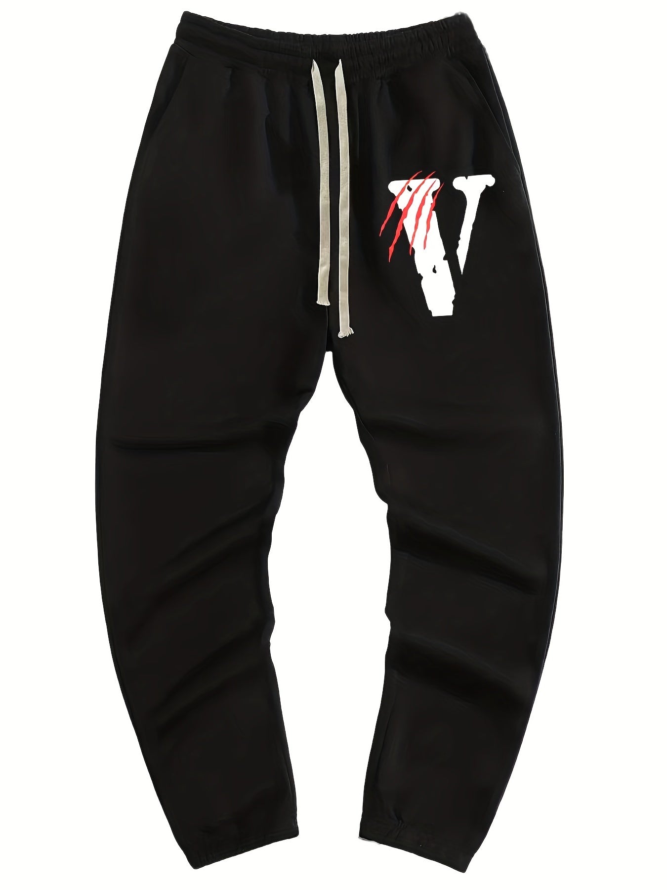 Men's Letter & Scratches Graphic Joggers Pants with Pockets
