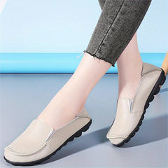 Women's Solid Flat Loafers Casual Slip On Anti skid Shoes Lightweight