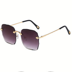 Square Rimless Sunglasses UV400 Gradient Glasses