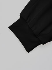 Colorblock Heart Print Top & Drawstring Pants Set