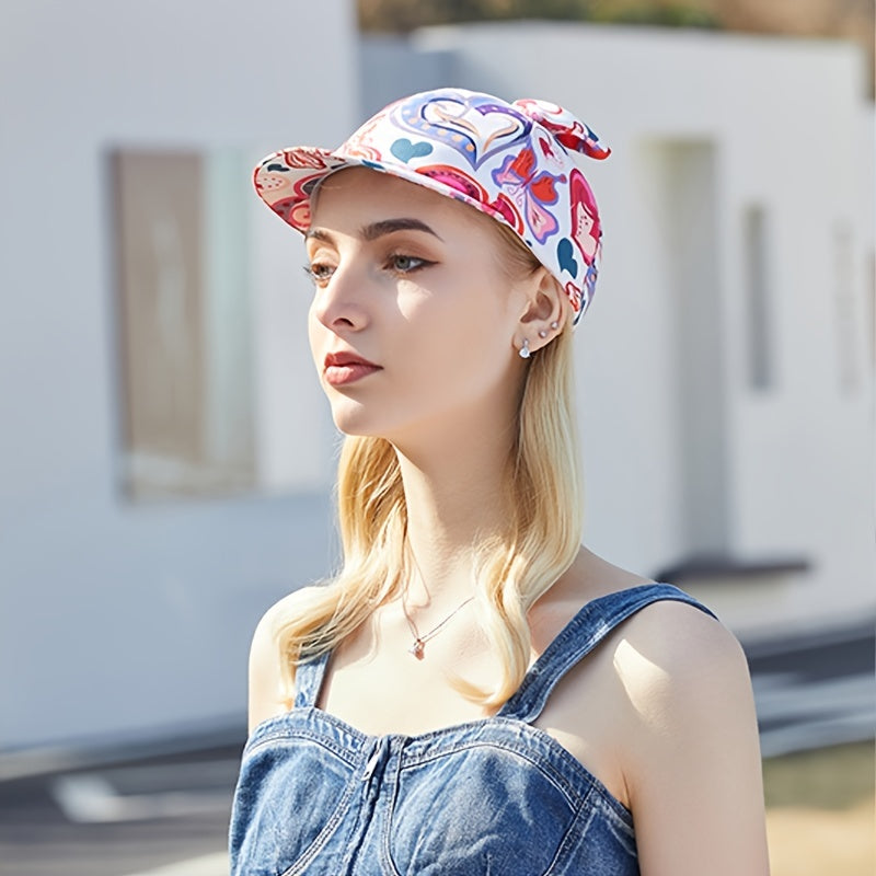 Pink Love Embroidered 3D Bow Baseball Cap Women's Dad Hat