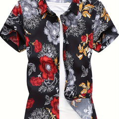 Men's Flower Print Short Sleeve Hawaii Shirt