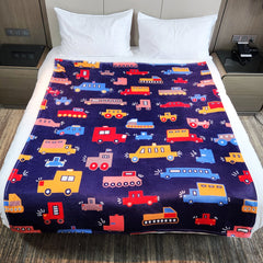 Cartoon Car Digital Printing Blanket Flannel Leisure Blanket