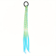 6pcs Girls Hair Extensions Colorful Braided Wigs Headbands Hair Accessories