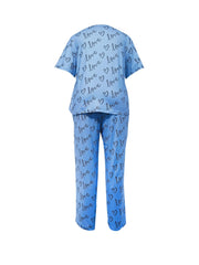 Heart & Letter Print Pajama Set