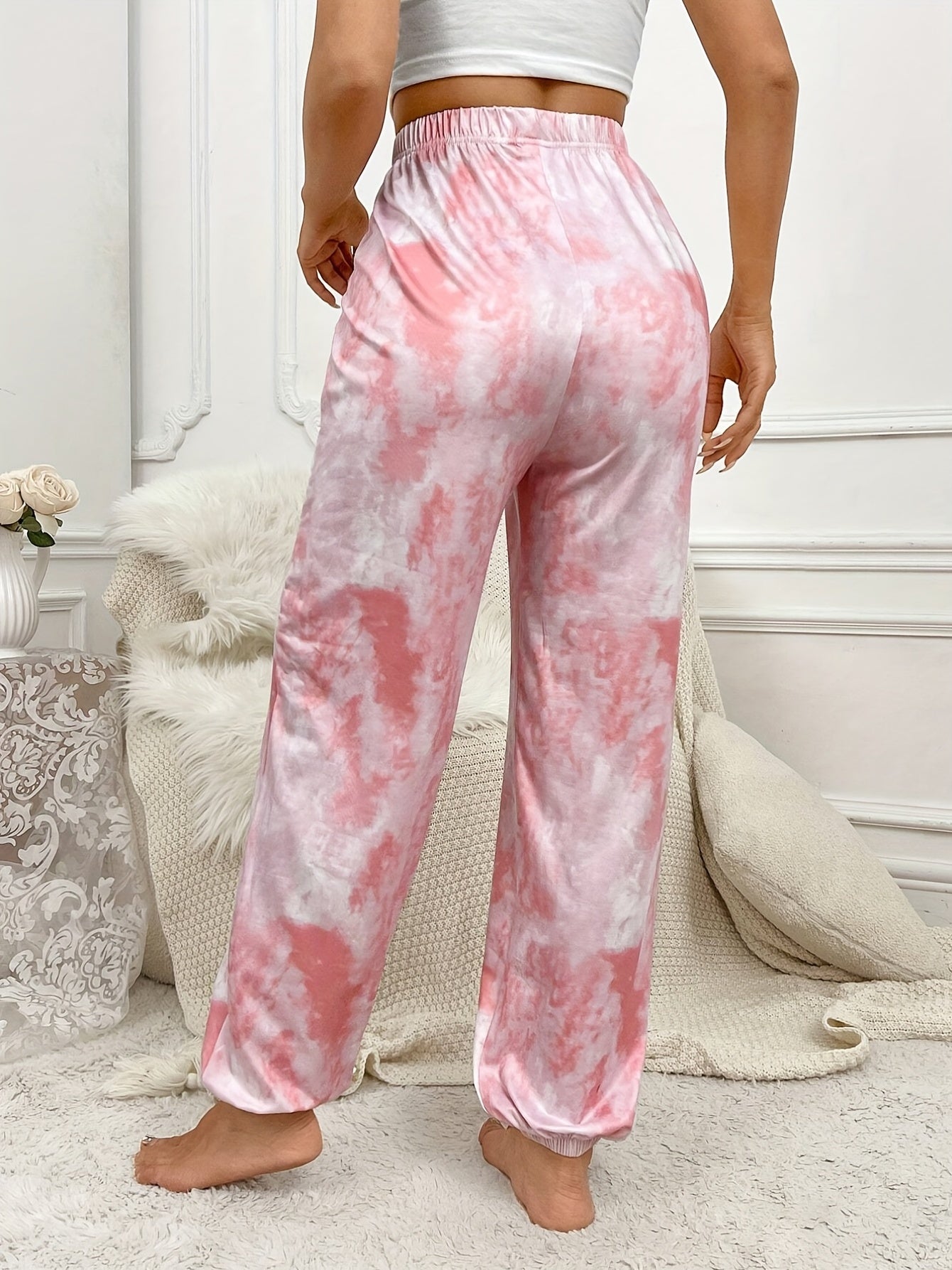 Tie Dye Print Sleep Bottoms Women's Sleepwear