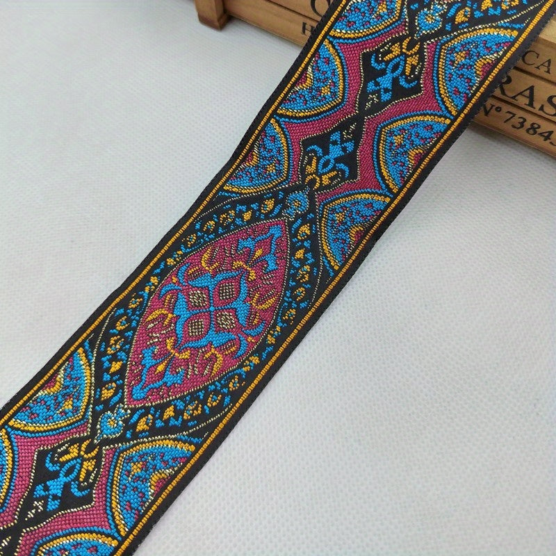 Jacquard Trim Lace Ribbon Floral Embroidery Woven Trimming DIY Craft 2 Yards