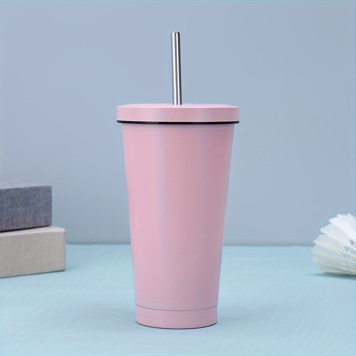 304 Stainless Steel Tumbler Cups w/ Straws Vacuum Insulated Coffee Mugs