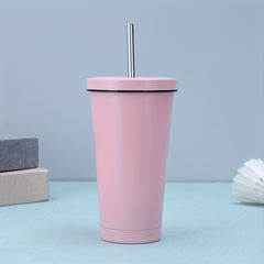 304 Stainless Steel Tumbler Cups w/ Straws Vacuum Insulated Coffee Mugs