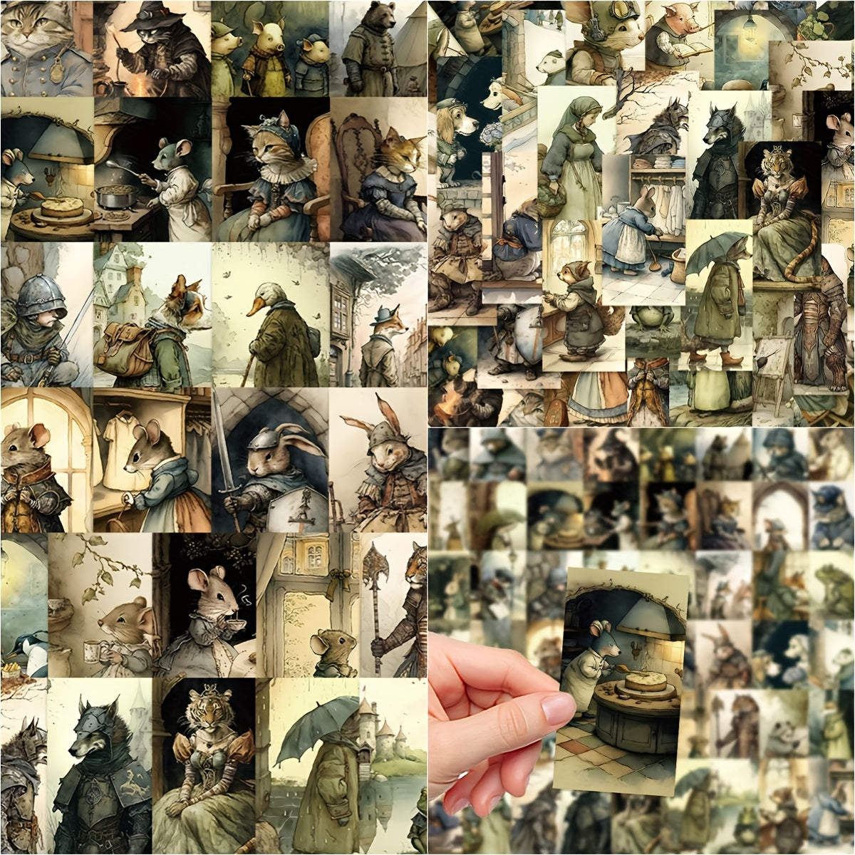 50pcs Fairy Tale Animal Book Illustration Series Stickers