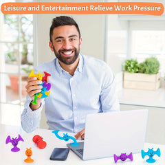 25pcs Silicone Suction Toys for Kids - Vibrant Colors Sensory Building Blocks