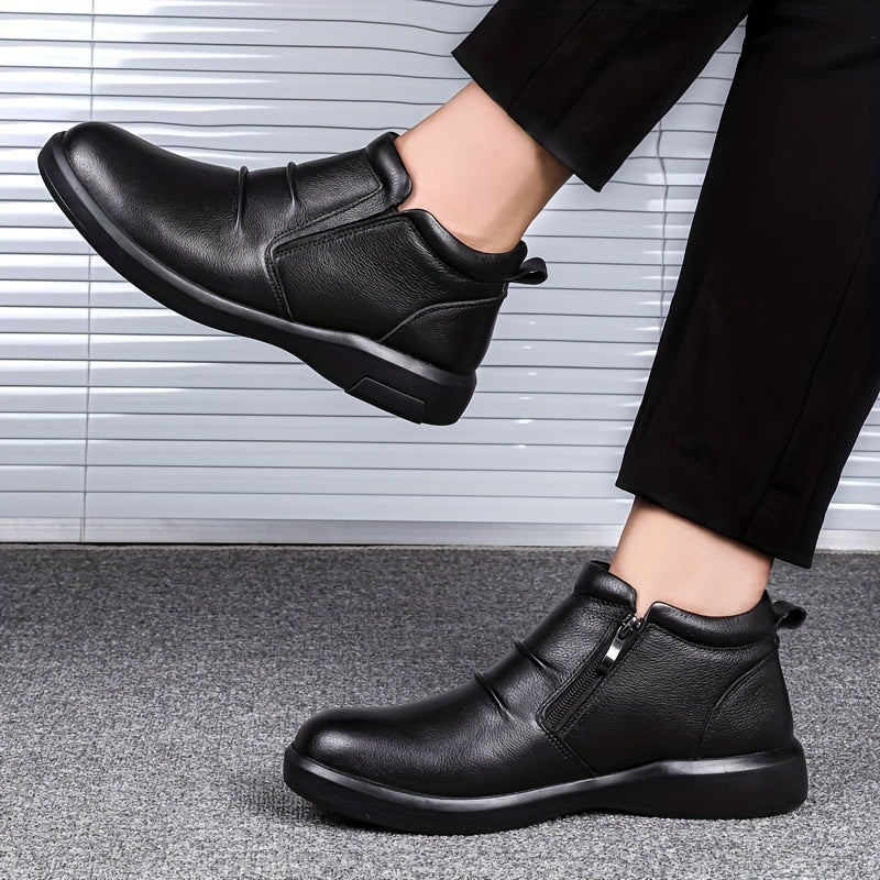 Men's Pointed Toe Oxford Boots Zipper Dress Shoes Formal High Top