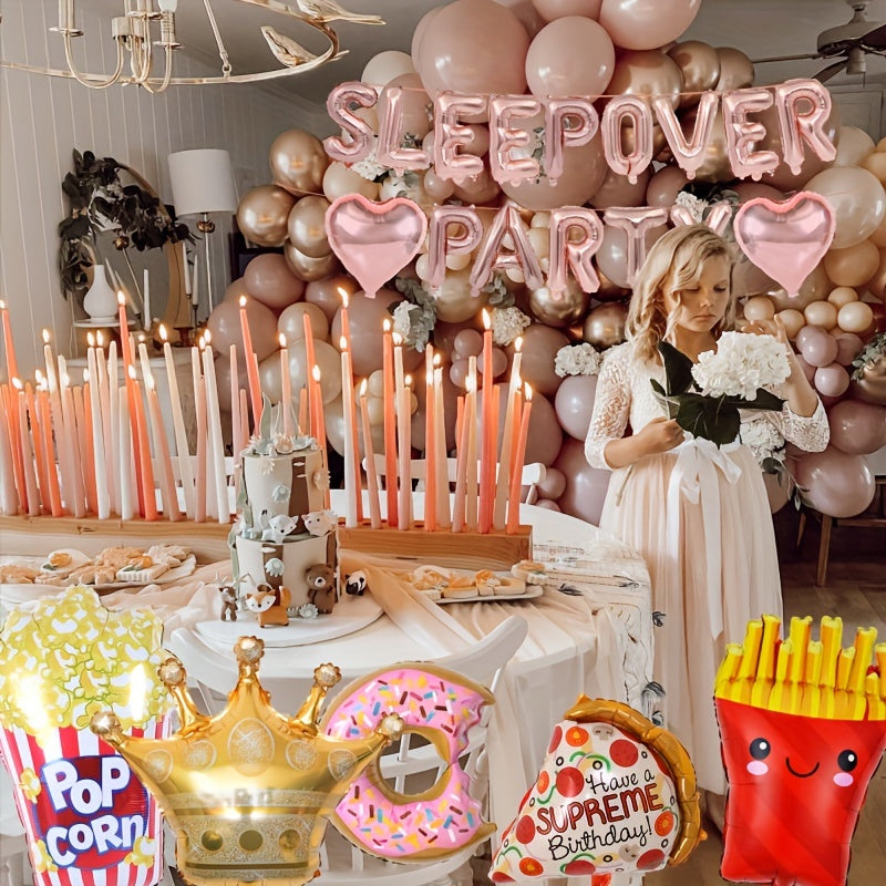 Sleepover Party Decorations Letter Heart Latex Balloons Girls Supplies