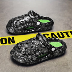 Women's Paisley Print Clogs Platform Slides