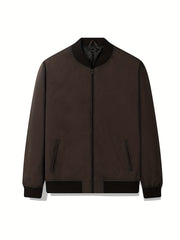 Men's Lightweight Baseball Collar Zipper Jacket Coat