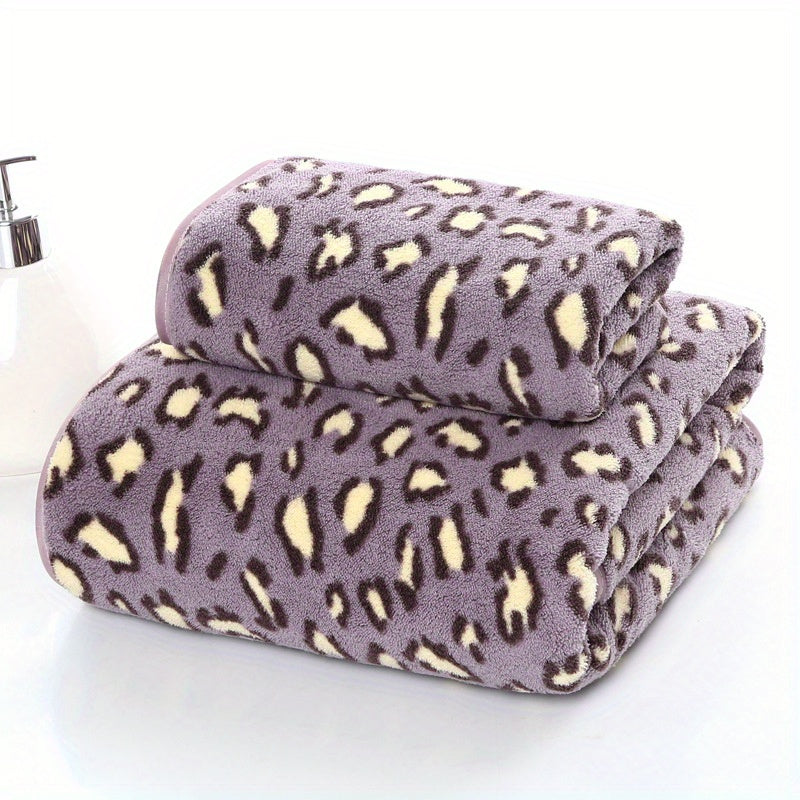 Absorbent Leopard Towel Set for Bathroom and Pool