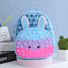 Kids Bunny Backpack Silicone Bubble Schoolbag