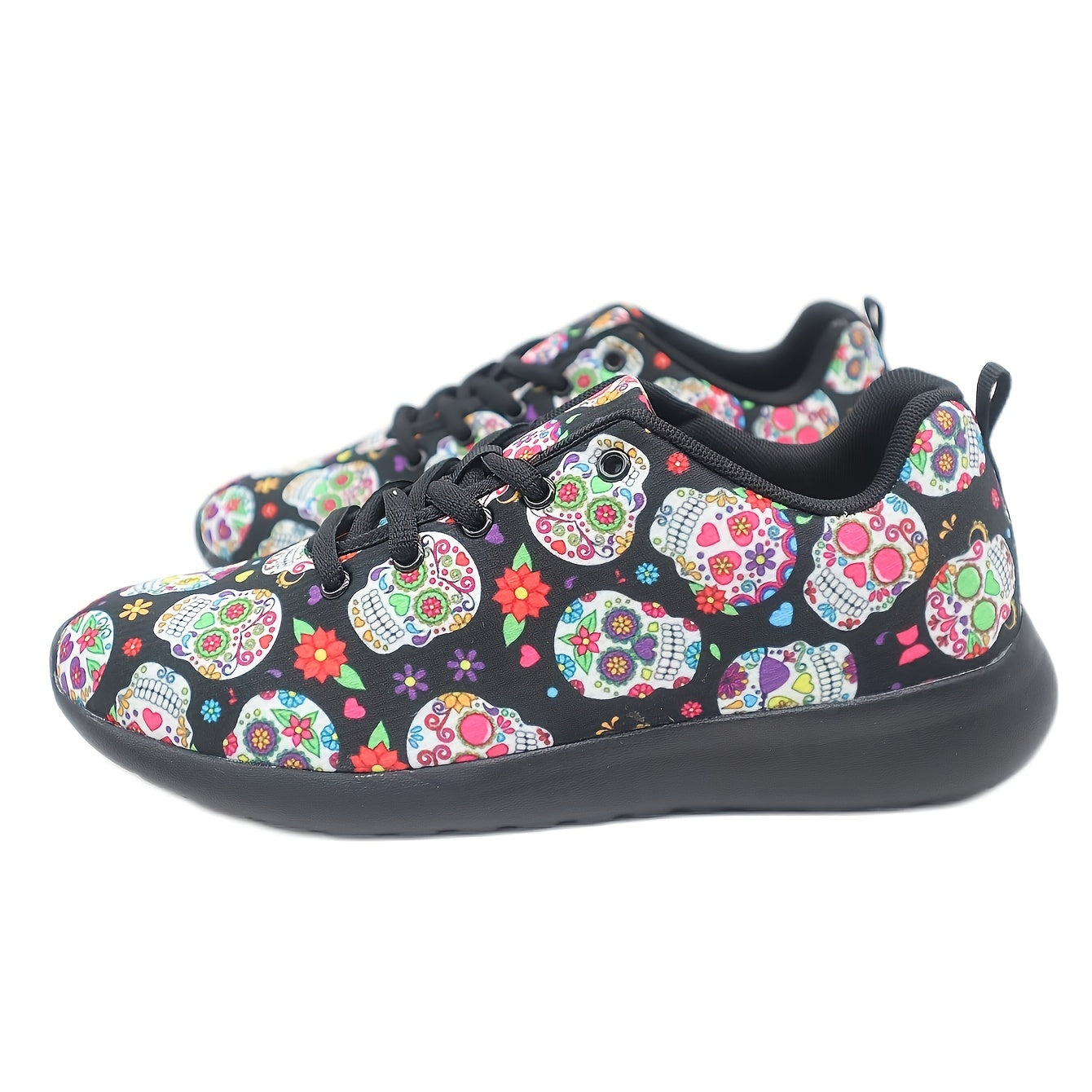 Skull Pattern Lace-up Sneakers for Men