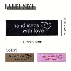 120pcs Personalized Woven Sewing Labels With Love for Clothing Garment