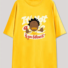 Men's Hip-Hop Graphic Tee Casual Stretch Tee