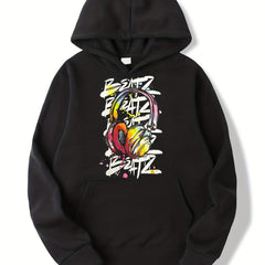 Colorful Headphone Print Boys Casual Hoodie Sweatshirt