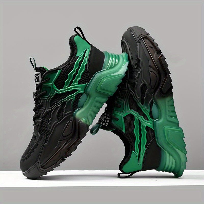 Men's Lace up Athletic Shoes Shock Absorbing Breathable Chunky Sneakers